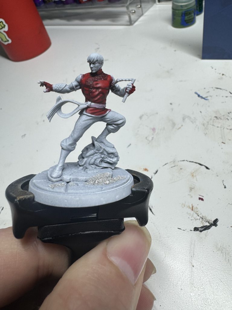 Shang-Chi and Silver Sable models painted for Marvel: Crisis Protocol. Credit: McBill.