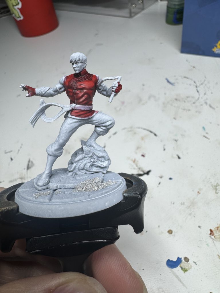 Shang-Chi and Silver Sable models painted for Marvel: Crisis Protocol. Credit: McBill.