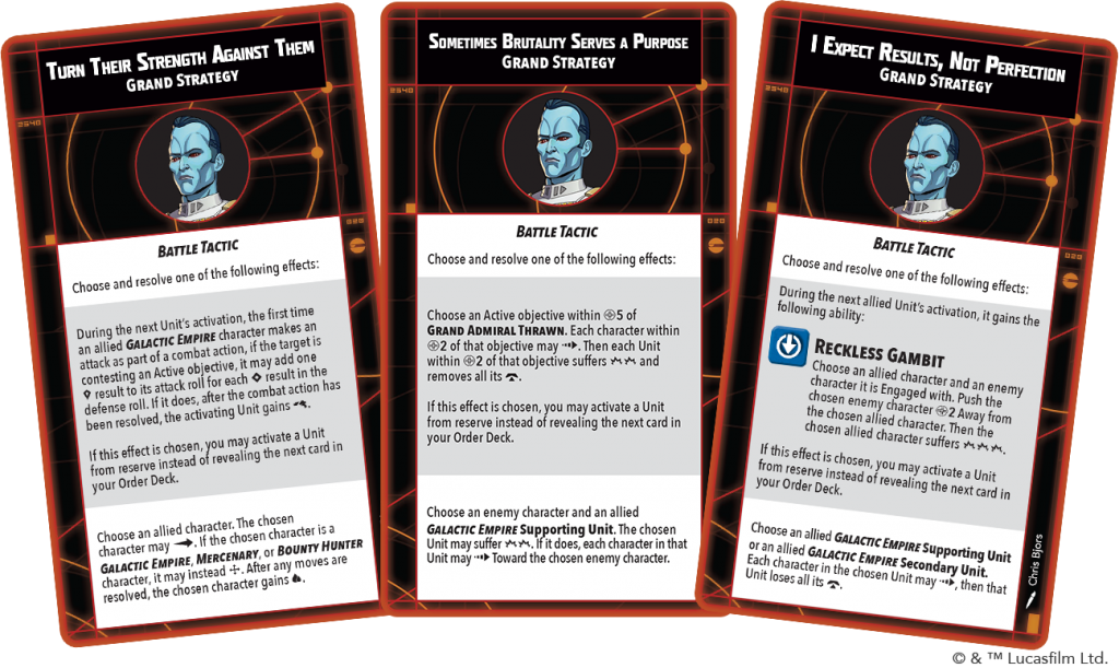 Character Cards for Star Wars: Shatterpoint - Not Accepting Surrenders Squad Pack. Credit: Atomic Mass Games.