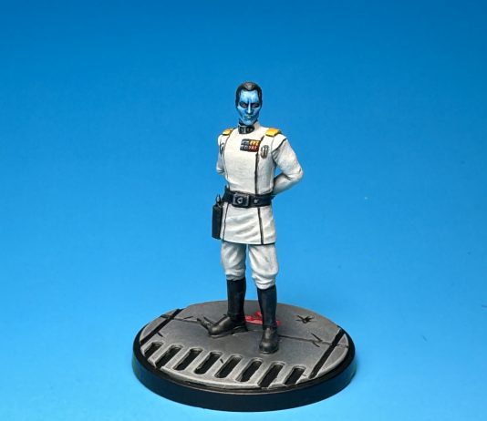 Grand Admiral Thrawn painted for Star Wars: Shatterpoint. Credit: McBill