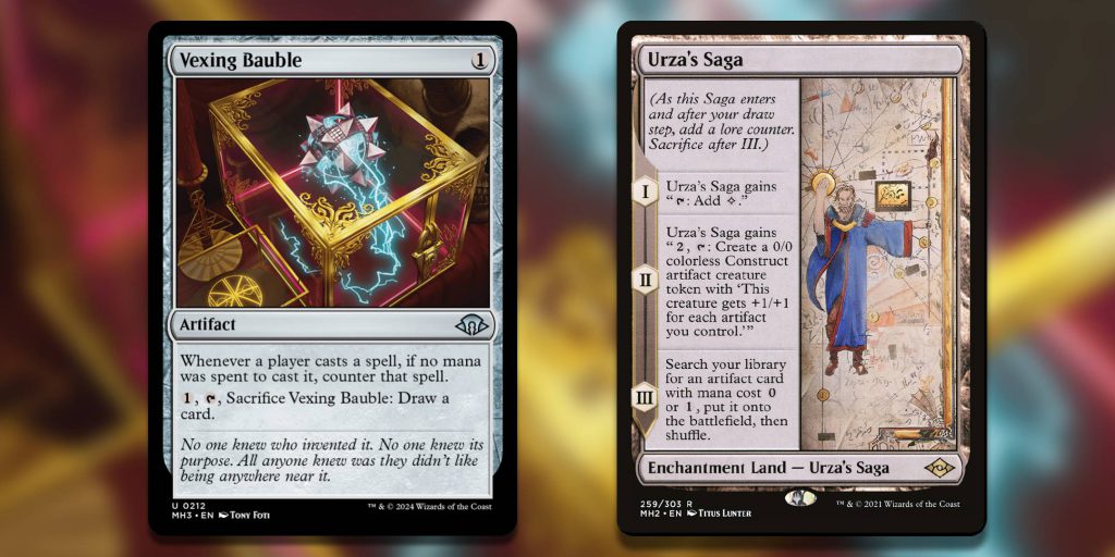 Magic the Gathering Vexing Bauble and Urza's Saga