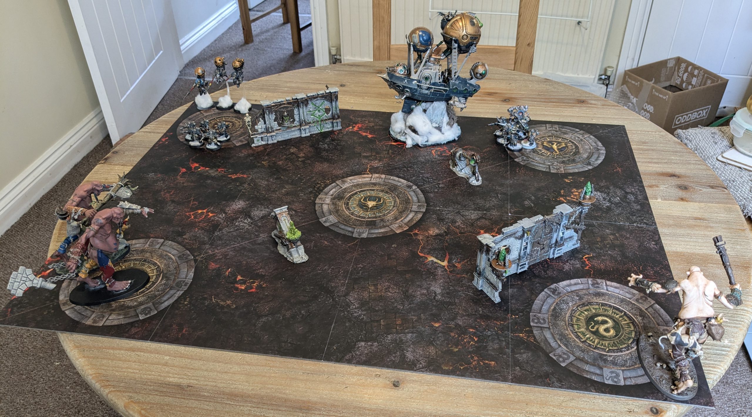 Spearhead gaming board, set up and ready to play. Credit: Roxin