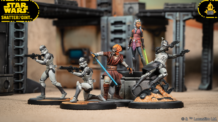 Models from the Lead By Example Squad Pack for Star Wars: Shatterpoint. Credit: Atomic Mass Games