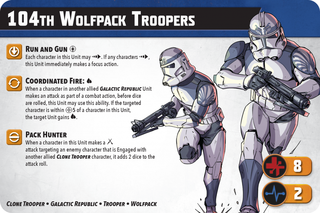 Cards for the Lead By Example Squad Pack for Star Wars: Shatterpoint 