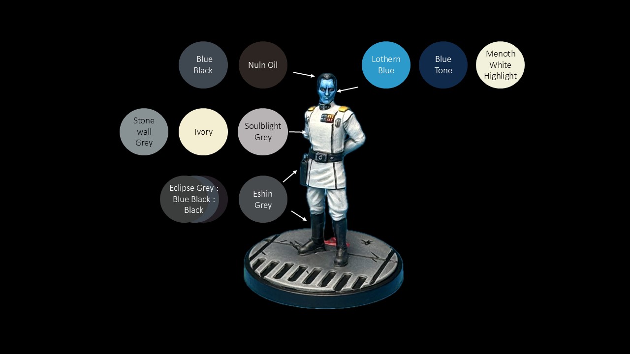 Grand Admiral Thrawn Painting Guide for Star Wars: Shatterpoint. Credit: McBill