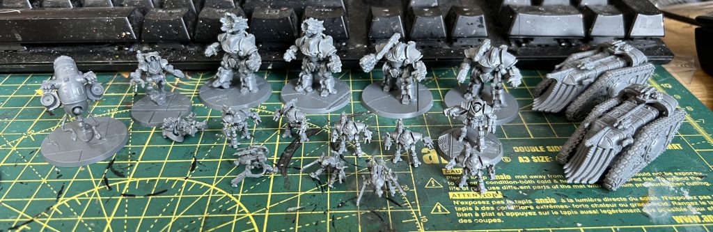 Legions Imperialis assembled robots and tanks