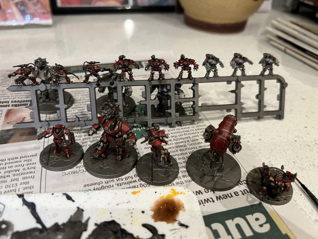 Painting robots, on sprue and on bases