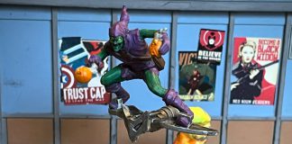 Marvel Crisis Protocol Green Goblin in front of the Daily Bugle