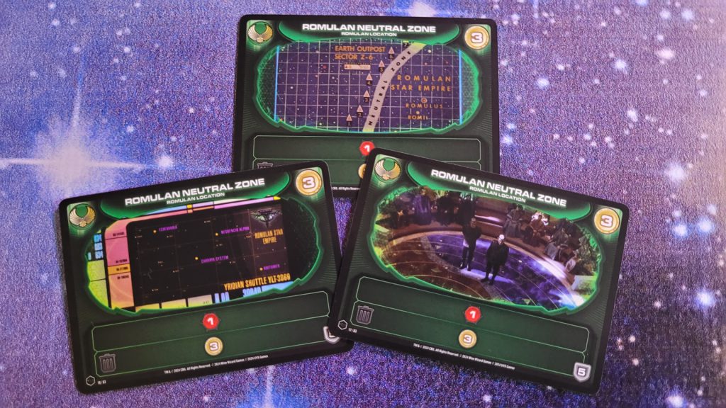 Three Neutral Zone cards, from Star Trek Star Realms