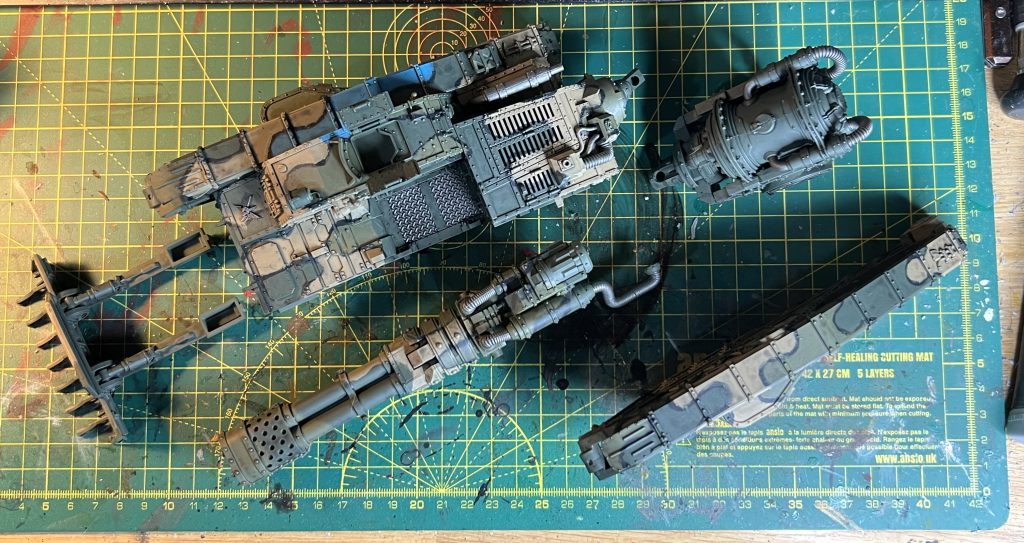 Painting Malcador Infernus sub-assemblies