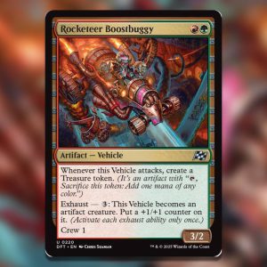 The Magic The Gathering card Rocketeer Boostbuggy.