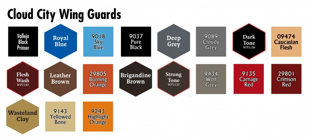 Cloud City Guards color chart