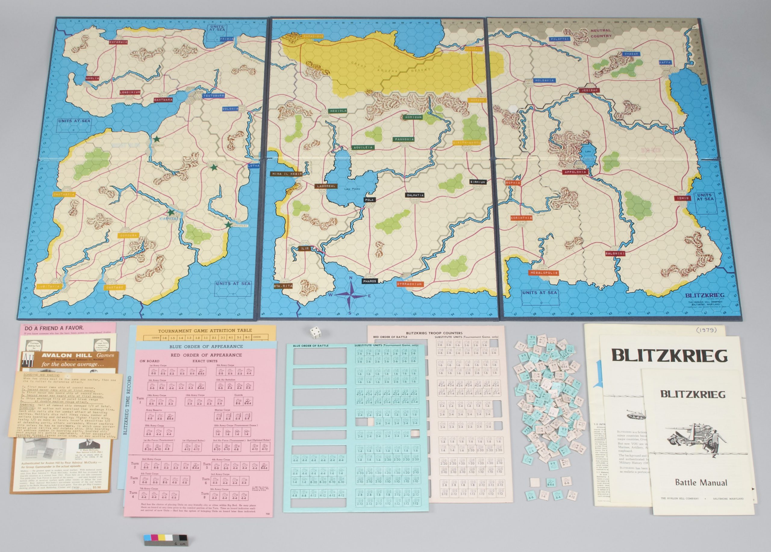 The board for Avalon Hill's Blitzkrieg