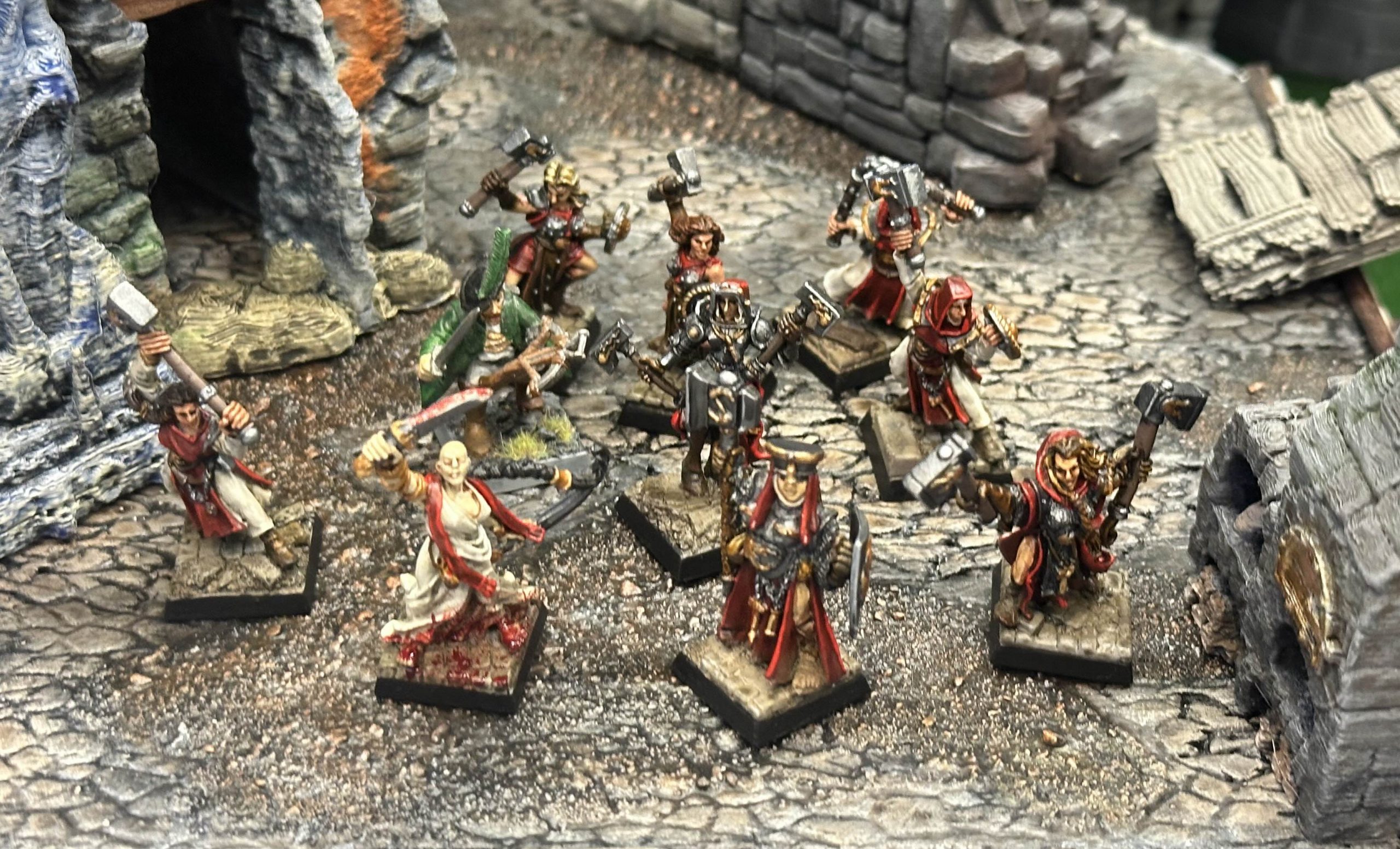 A Sisters of Sigmar warband with a Tilean Marksman