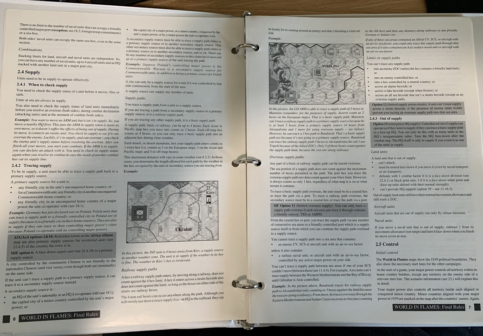 A very dense two pages of rules about supply lines.