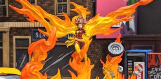 The Character model of Phoenix Unleashed from the Marvel: Crisis Protocol Miniatures Game