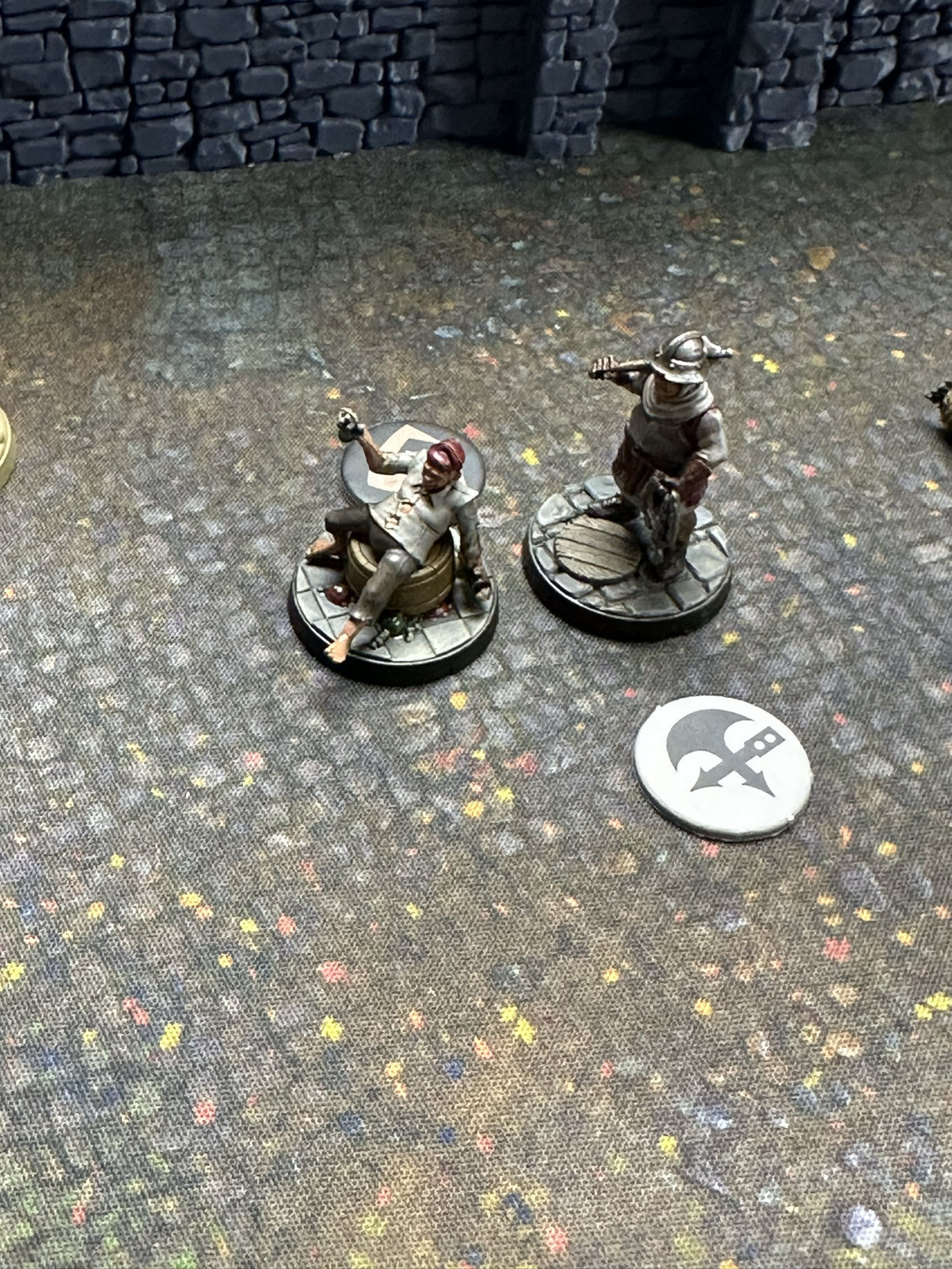 A guard arresting a drunk man.