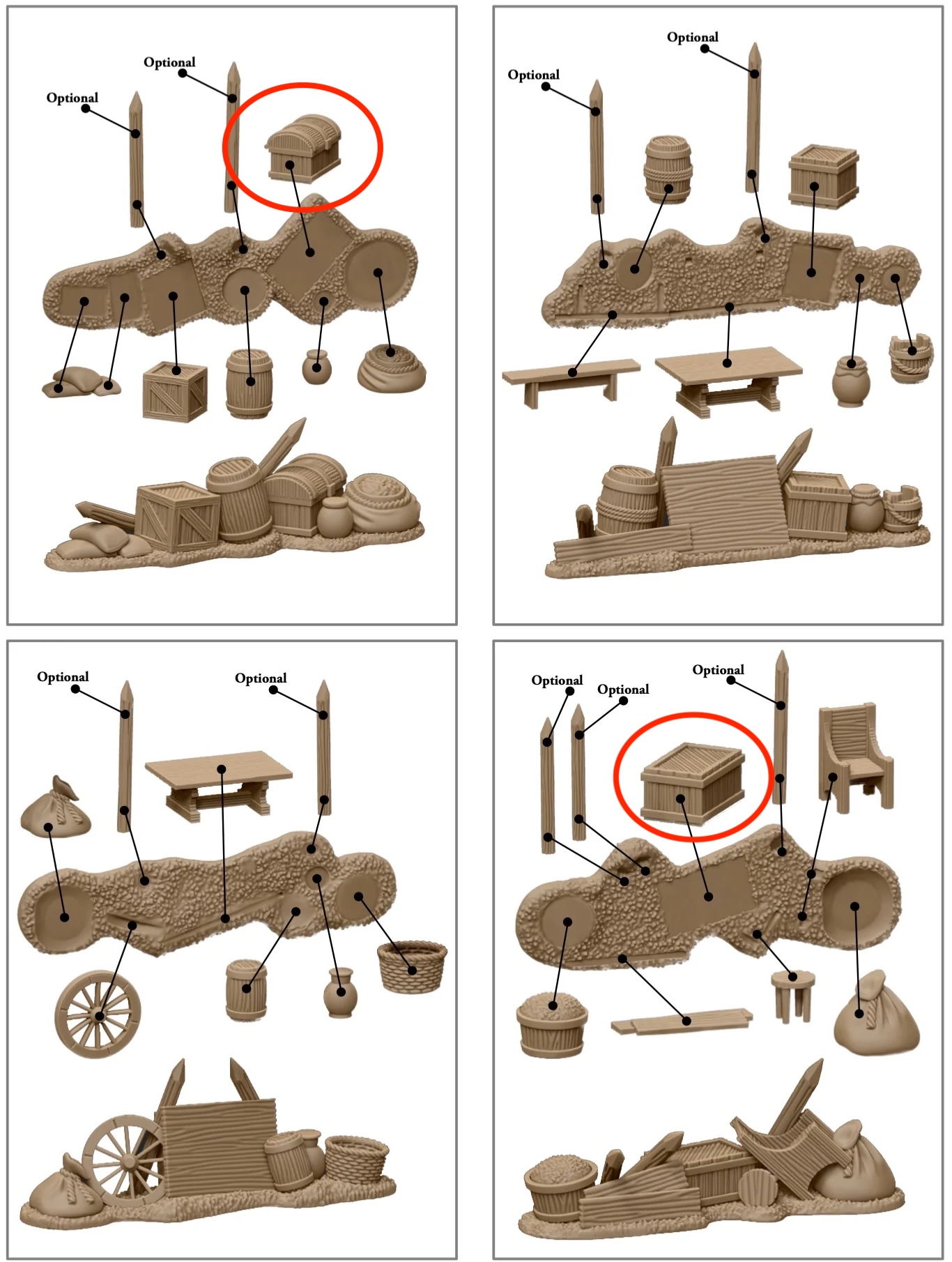 Wargames Atlantic barricades instructions with two boxes circles