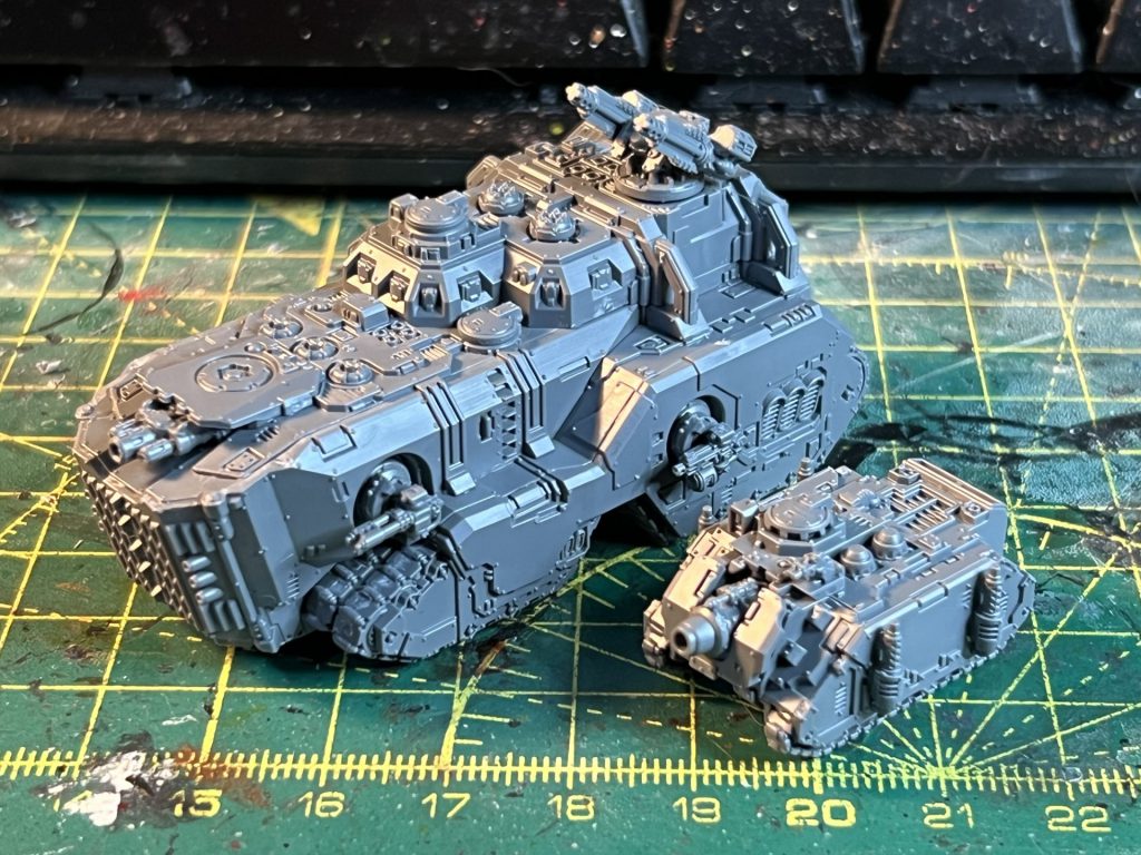 Legions Imperialis Mastodon and Vindicator constructed