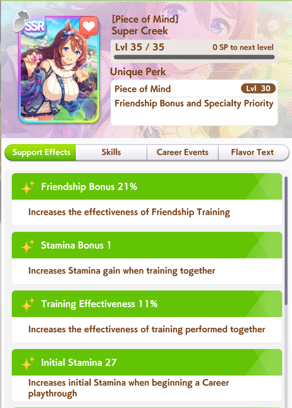 Super Creek Stamina Card