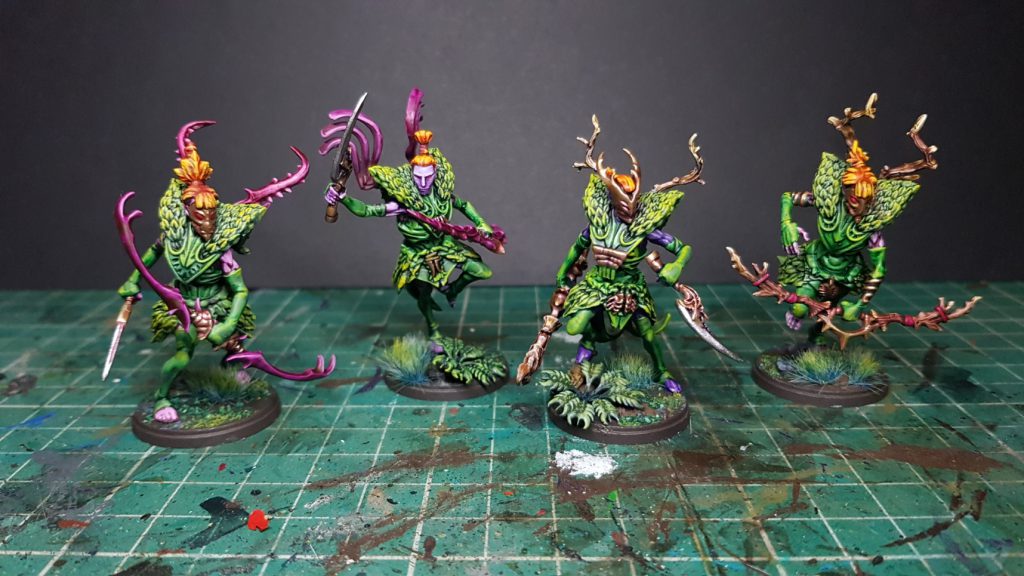 Four painted Weaver Courts Kern Skirmishers.